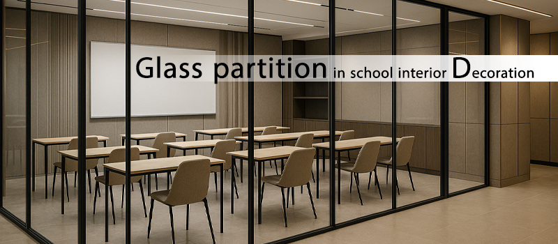 پارتیشن شیشه‌ ای در دکوراسیون داخلی آموزشگاه