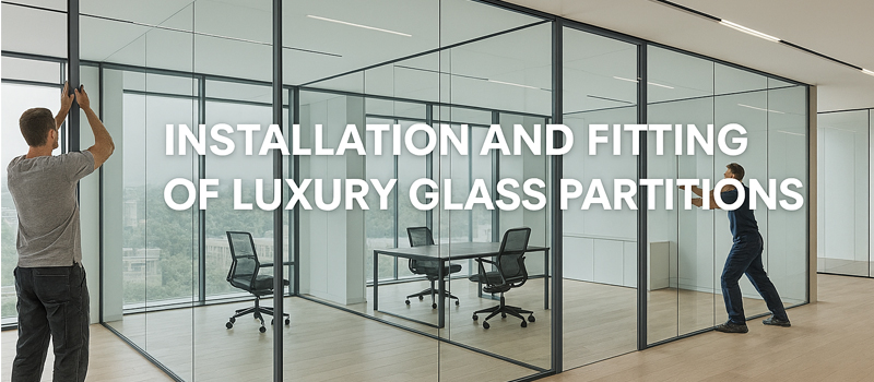 طراحی دکور اداری با پارتیشن‌ شیشه‌ ای