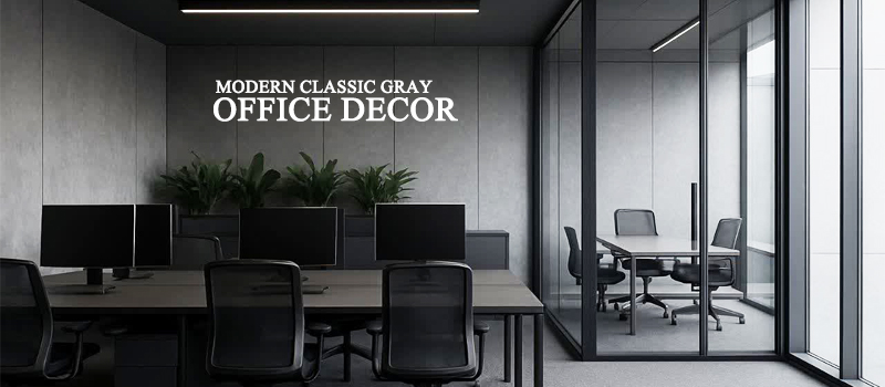 دکور اداری طوسی کلاسیک مدرن